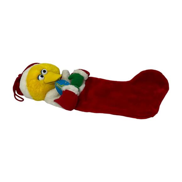 Sesame Street Christmas Stocking Big Bird 3D Plush Santa Kurt Adler Vintage 1999 - Picture 2 of 16